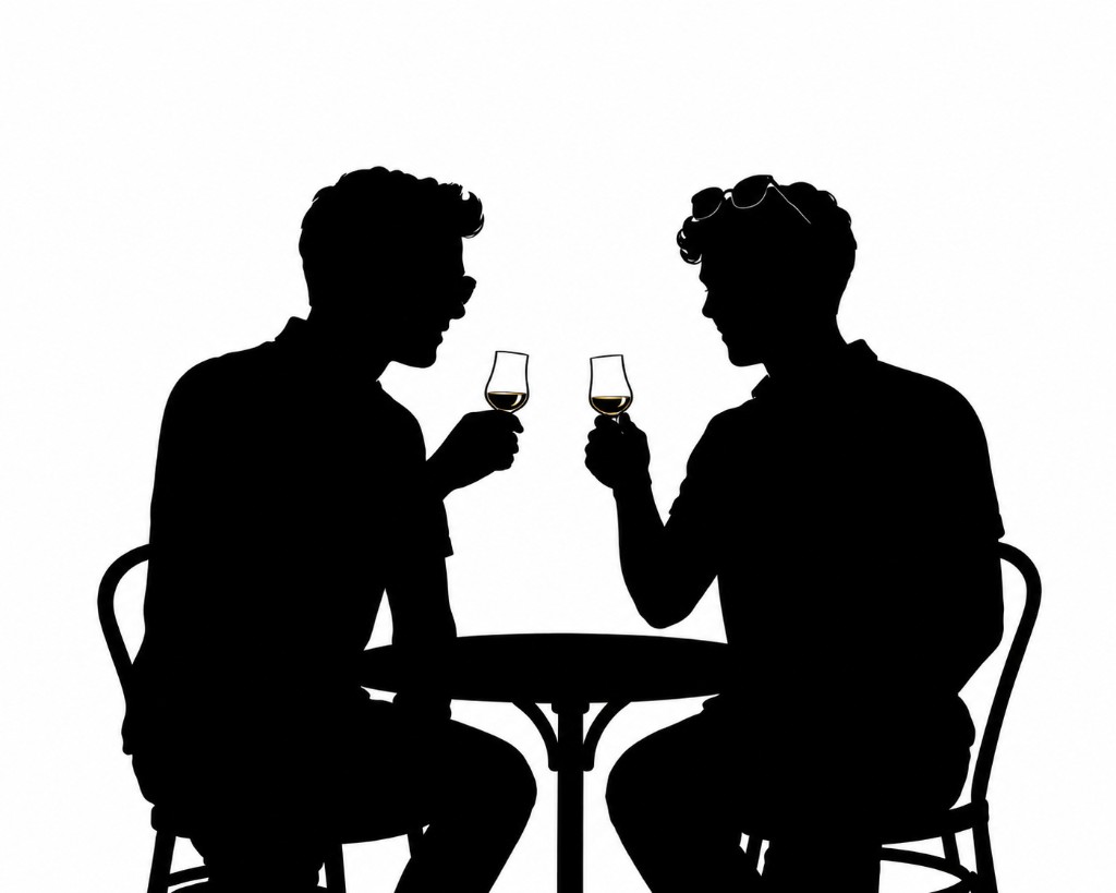The two cousins behind JANMARETTO, sharing a toast